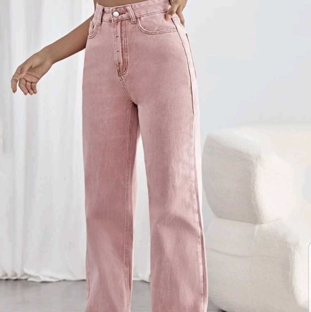 Highwaist Pink Straightleg Jeans